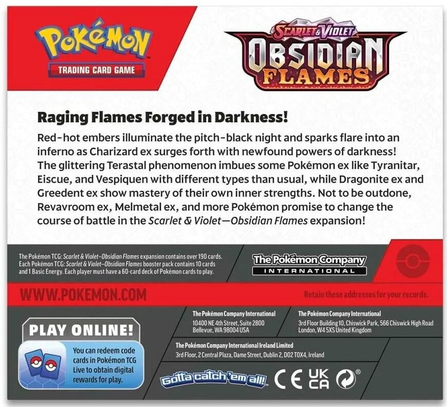Scarlet and Violet Obsidian Flames Booster Box