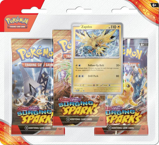 Scarlet and Violet Surging Sparks 3 Pack Blister