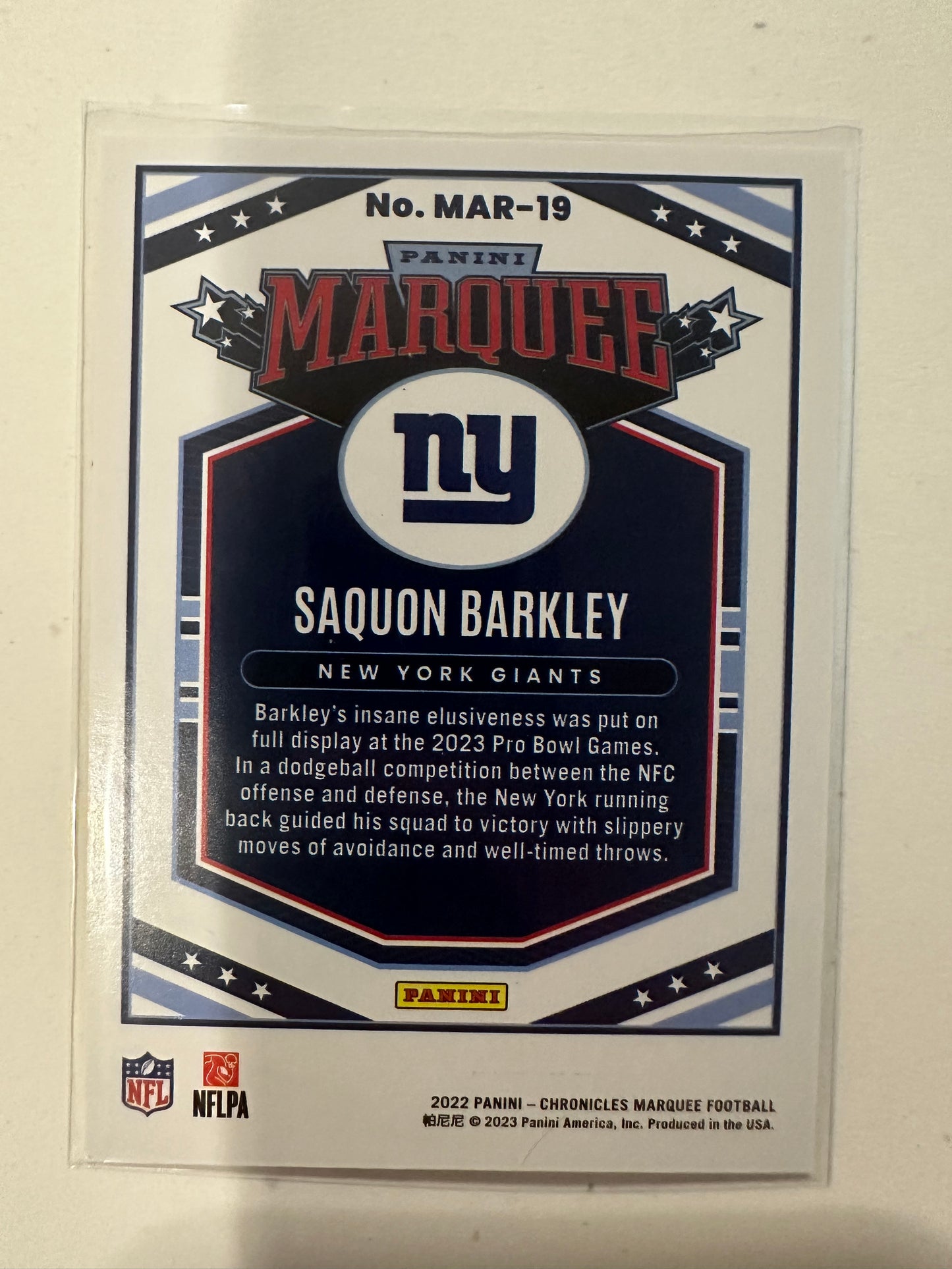 2022 Panini - Chronicles Marquee Football Saquon Barkley 093/199